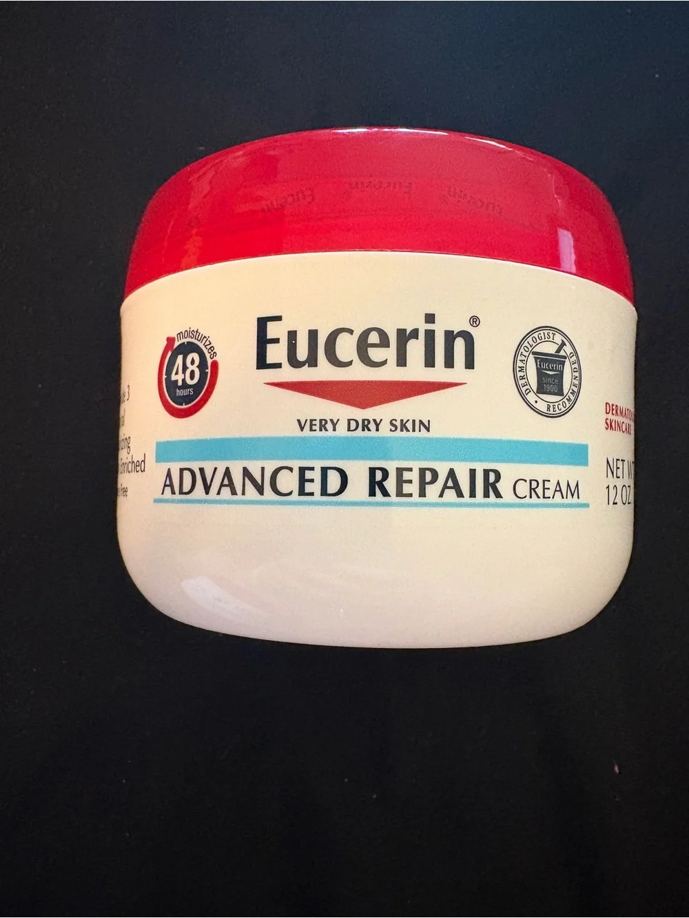 Eucerin Advanced Repair Cream Very Dry Skin 12 oz Fragrance Free NEW
